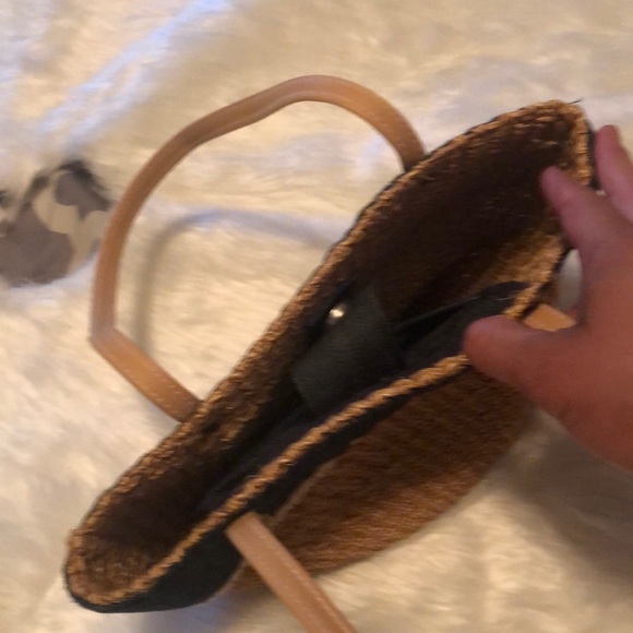 Cute small straw /denim hand bag - Picture 4 of 8